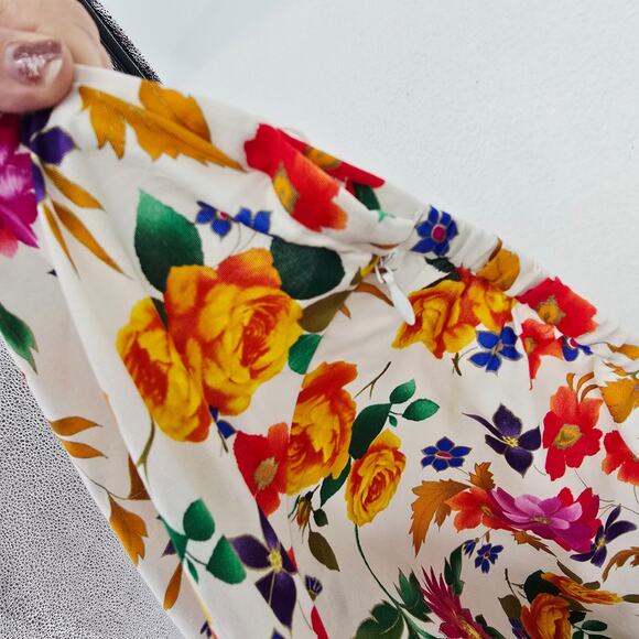 Vintage 90s Silk Floral Maxi Skirt 8 - Picture 5 of 7